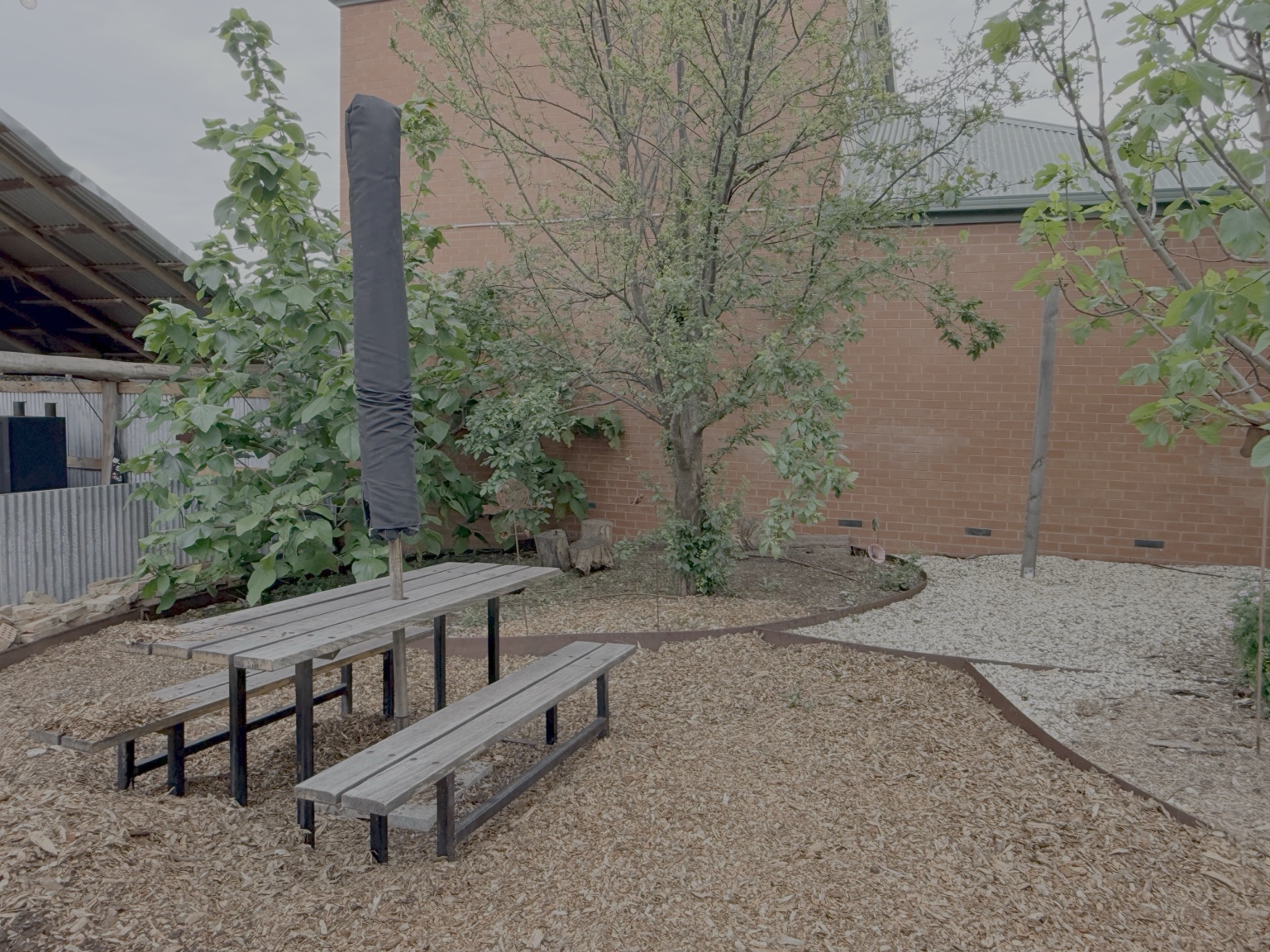 Outdoor tables in The BBQ Garden